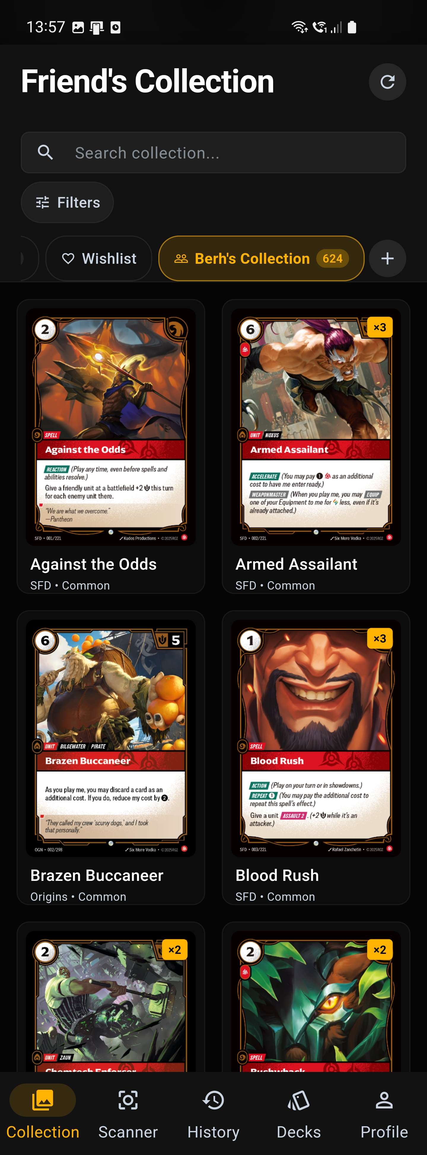 Friends' shared collections